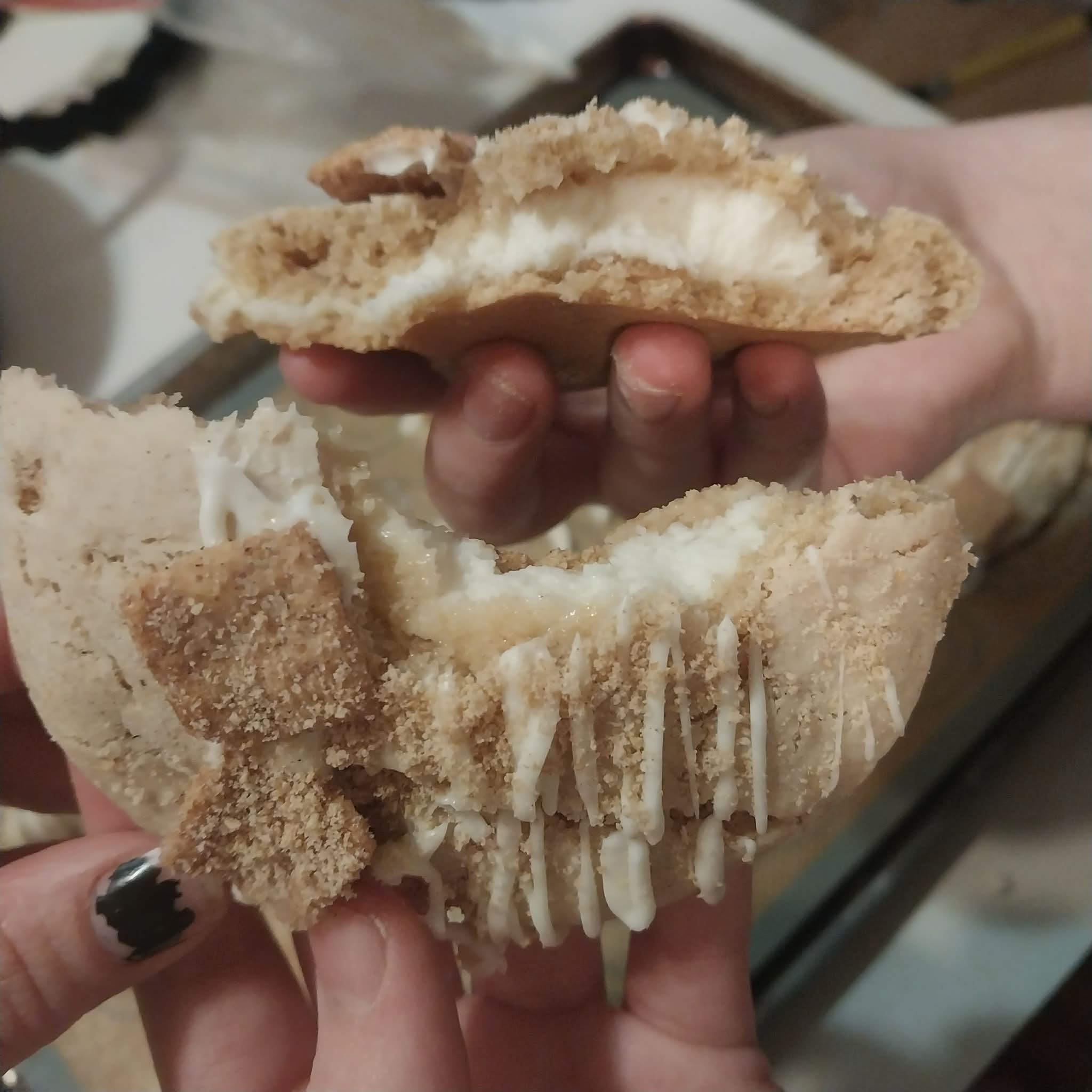 Cheesecake Stuffed Cinnamon Crunch Cookies