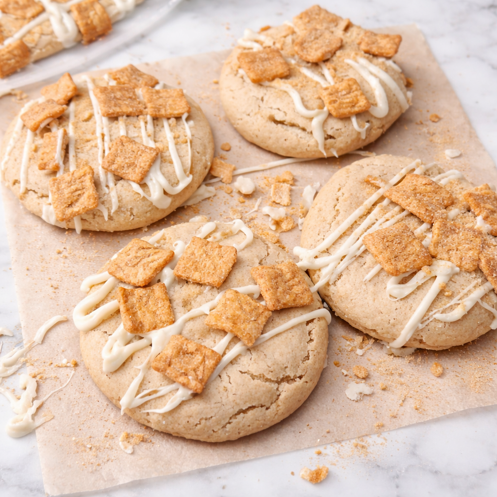 Cheesecake Stuffed Cinnamon Crunch Cookies
